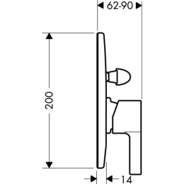 Смеситель для ванны 31467 000 Hansgrohe Metris