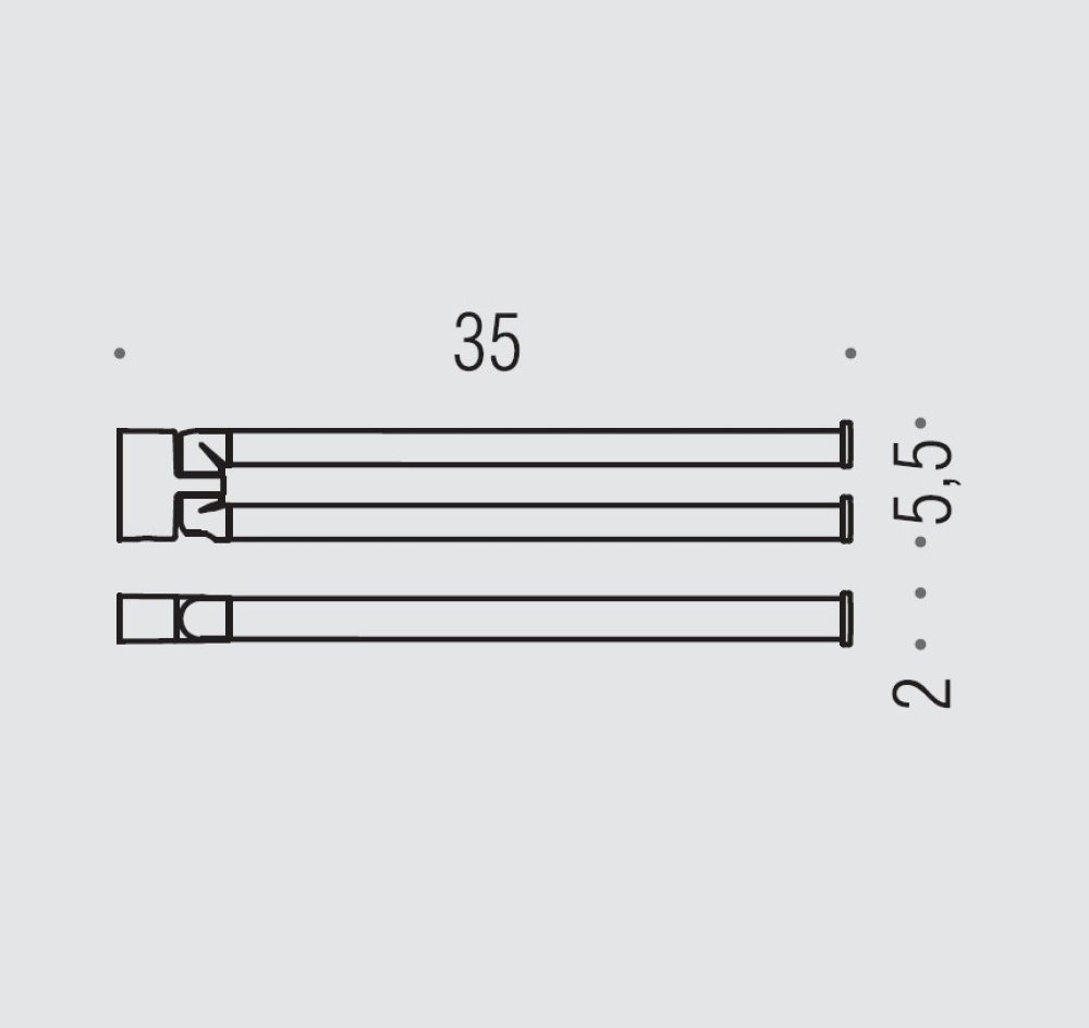 Двойной полотенцедержатель Colombo LULU В6212, хром