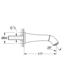 Grohe Grandera 13341IG0 Излив, для ванны