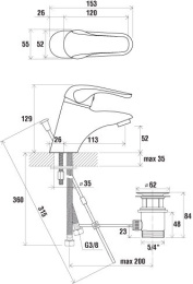 Фото Смеситель для умывальника Ravak Rosa (X070022), хром