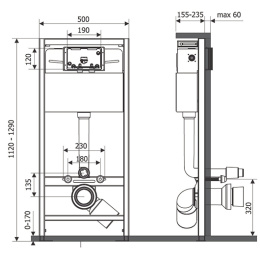 Инсталляция для подвесного унитаза Elsen (EIN500.1120)