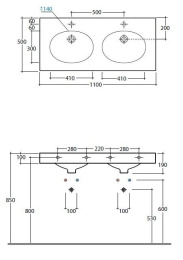 Фото Раковина двойная Globo Bowl+ (BP110.BI) белый