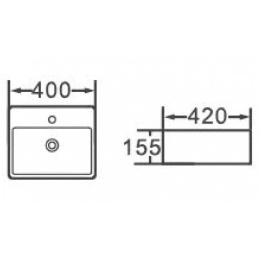 Фото Раковина накладная "CIRCON-40" (white) Esbano (ESRNCIRC40W) белый