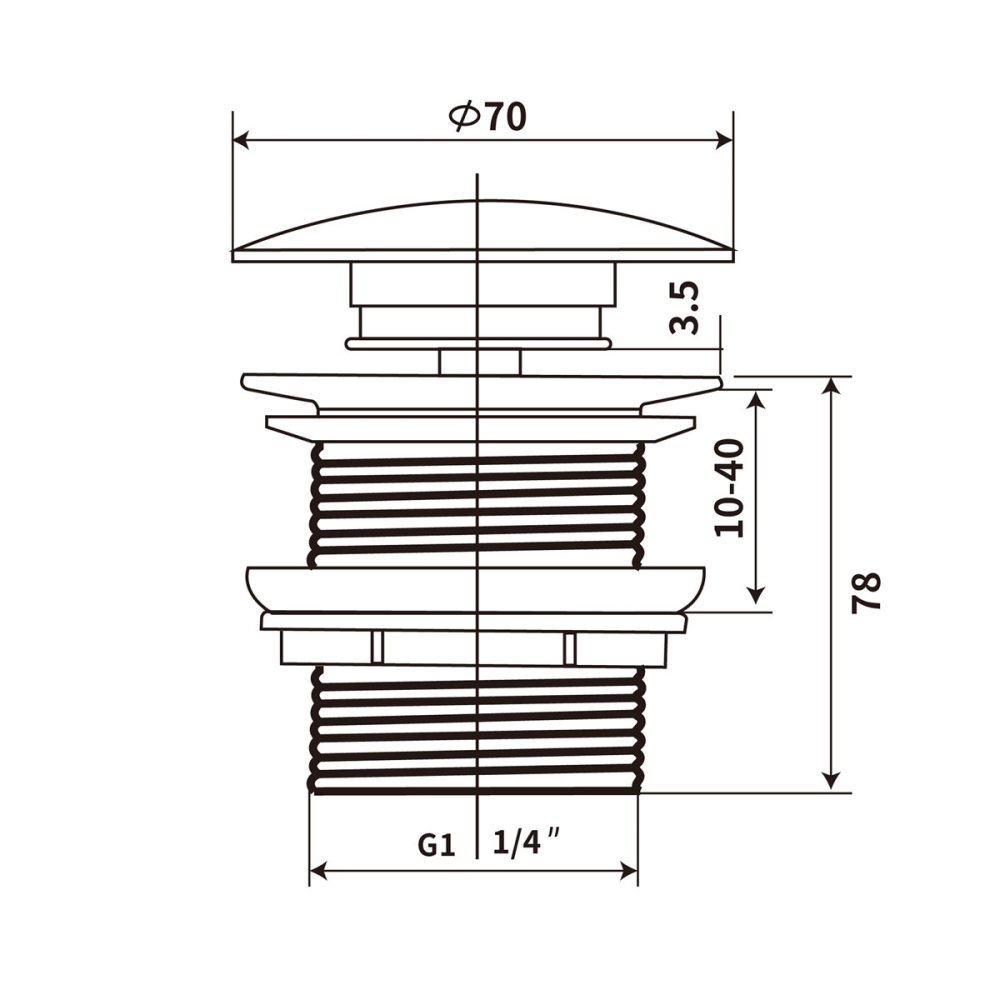 Донный клапан Vincea (DBS0-216MC)