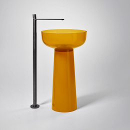 Фото Antonio Lupi Albume ALBUME20 Ambra/cr Пьедестал для раковины с выпуском в пол, сифоном и гибким шлан