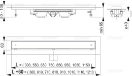 Душевой лоток AlcaPlast (APZ107-300) серый