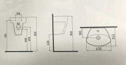 Раковины Раковина-моноблок Bien Mineral MNLM04501FD1W3000 45 x 34.5 x 43 см подвесная, белый