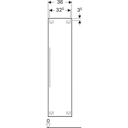 Шкаф-пенал Geberit iCon 840152000, 36 х 150 см, с зеркальным фасадом, цвет платиновый