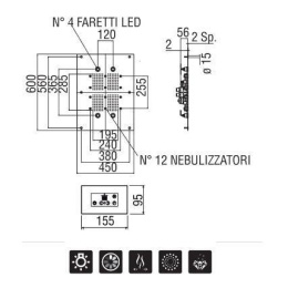 NOBILI Loop E AD139/93ACR Верхний душ с хромо и ароматерапией (хром)