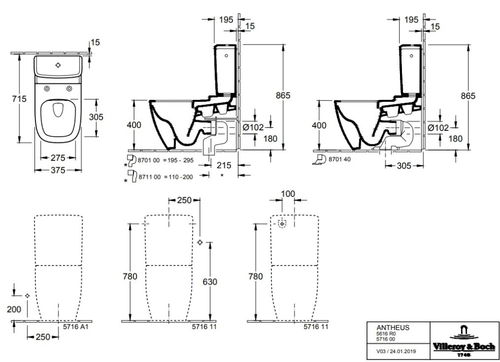 Фото Villeroy Boch ANTHEUS 571611R1 Керамический бачок для унитаза (цвет альпийский белый)