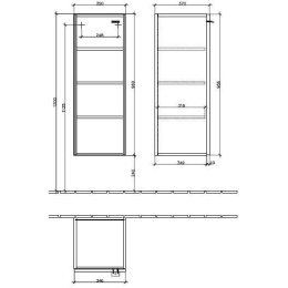 Шкафчик навесной 9713N1BM VILLEROY&BOCH Central Line, 350 x 960 x 370 мм