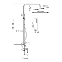 Фото WasserKRAFT A166.117.137.087.CH Душевая система со смесителем