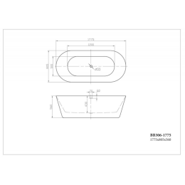 Акриловая ванна 180x80 BelBagno (BB306-1775), прямоугольная