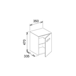 Нижний шкаф петли справа Keuco Royal Universe 32710YY0002