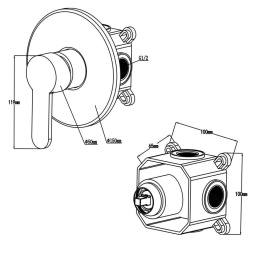 Гигиенический набор со встраиваемым смесителем Swedbe Platta 5524