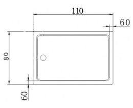 Поддон акриловый Cezares TRAY-A-AH-110/80-15-W, с сифоном в комплекте