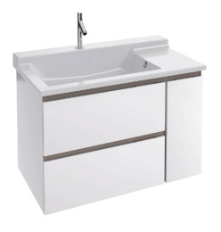 Тумба под раковину Jacob Delafon Soprano 80 см, EB1333-N08-N18, цвет - белый глянец/матовый базальт