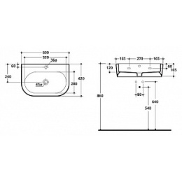Раковина универсальная Kerasan Flo 314201*1 цвет белый
