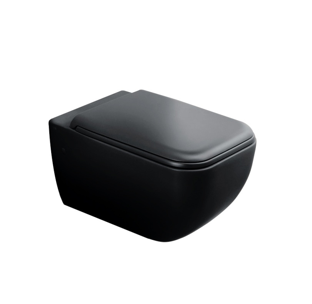 Подвесные унитазы Ceramica CIELO Shui Comfort SHCOVSK N - Унитаз подвесной 55*37 см, Rimless безободковый (Черный глян