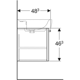 Тумба под раковину Geberit Renova Plan 879050000, 53 см, цвет белый глянцевый