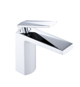 Фото Смеситель для умывальника Boheme Venturo (371-W) хром, белый