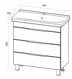 1Marka У92545 Тумба Gaula 60Н 3я Black