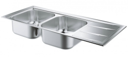Grohe K400 31587SD0 Мойка для кухни из нержавейки, 2 чаши с крылом
