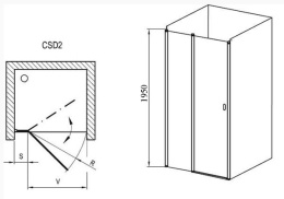 Душевая дверь Ravak Chrome (0QVGC100Z1), белый