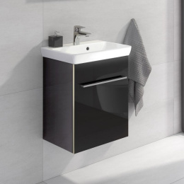 Фото Villeroy Boch Avento A88701B3 Тумба под раковину 430х352 мм петли правые (чёрное стекло)