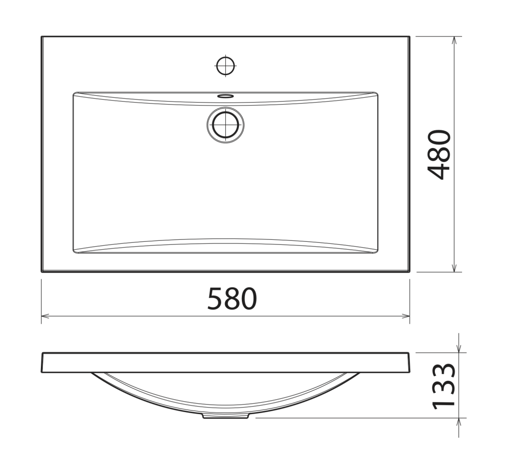 Florentina 10.150.00580.001 Умывальник Анита 580