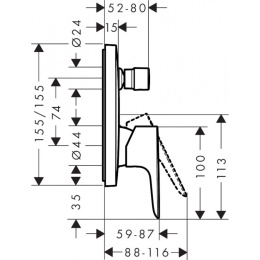Смеситель для душа Hansgrohe Talis E (71745340) шлифованный черный хром