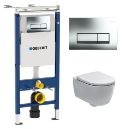 Фото Инсталляция Geberit с безободковым унитазом Geberit iCon Rimfree 204060000, сиденье микролифт, компл