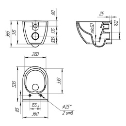 Унитаз Cersanit Brasko Smart Clean On DPL EO slim LP 64824 подвесной с сиденьем Микролифт