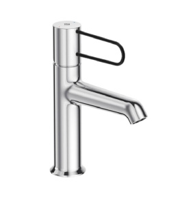 Фото Смеситель для раковины Jacob Delafon Odeon Rive Gauche E21029-BLV-CP, хром, ручка черная