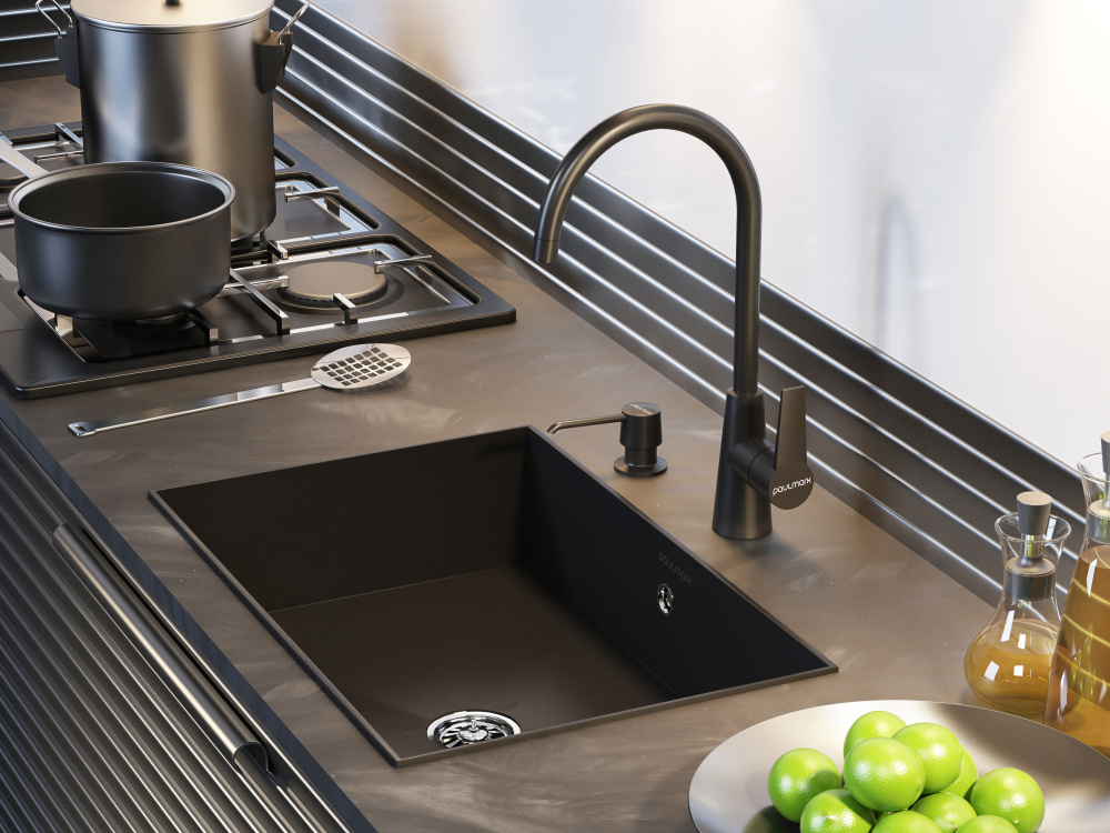 Смеситель для кухни Paulmark Holstein (Ho212065-401) антрацит