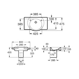 Раковина 80 см Roca Happening (327561000) белый