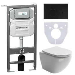 Фото Подвесной унитаз Ceramica Nova CN4002_1001B_1000 Сет 4 в 1 Rimless с системой инсталляции