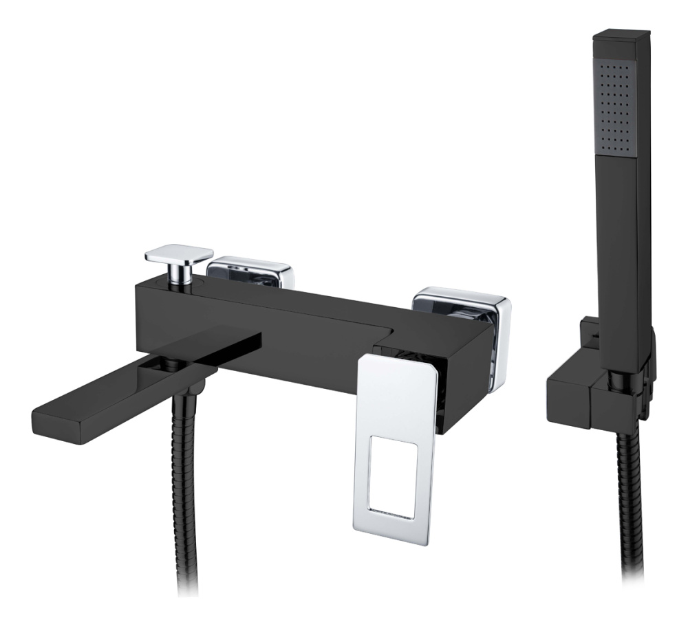 Фото Смеситель для ванны Boheme Q (143-BCR) черный