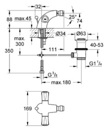 Фото Смеситель Grohe Avina 24032 000 для биде