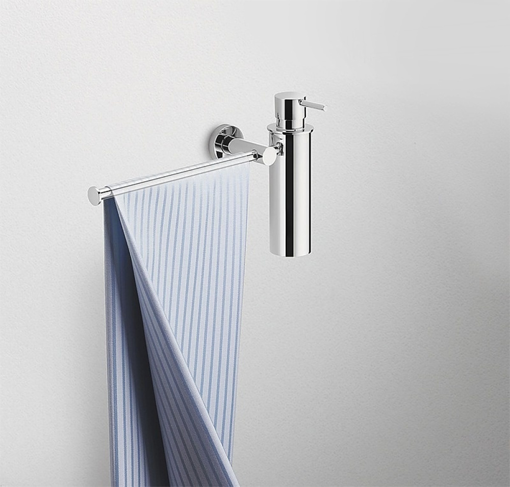 Фото Colombo Design PLUS W4975.NM - Дозатор для жидкого мыла с держателем для полотенца (черный матовый)