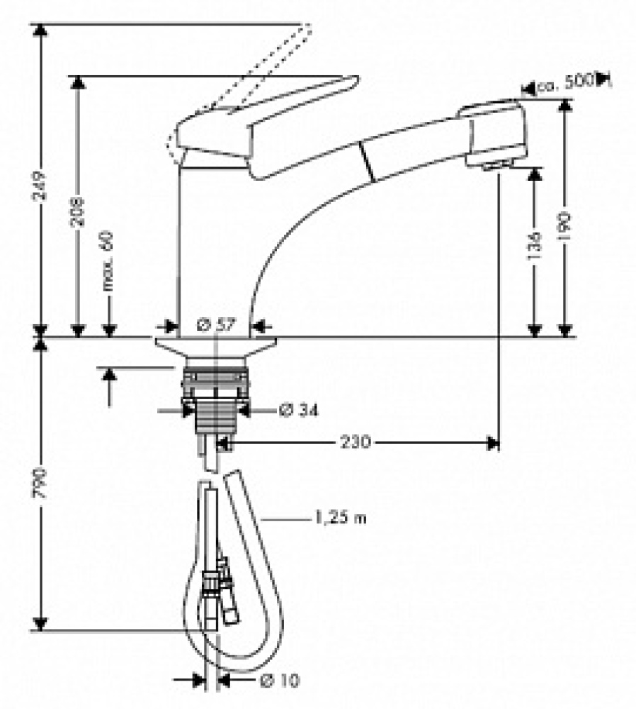 Смеситель для кухни Hansgrohe Metropol E (14837000) хром