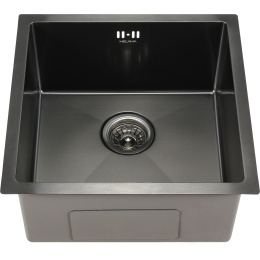 Фото MELANA Мойка 4545 ProfLine 1,2/220 САТИН ГРАФИТ врезная квадратная D4545HB