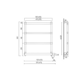 Полотенцесушитель электрический MARGAROLI SOLE AS0542BB03CR