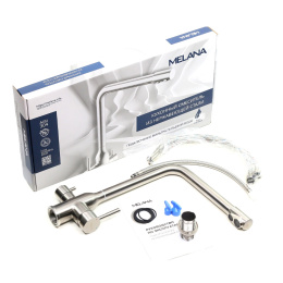 MELANA Смеситель д/кухни-F610304 Stello нерж.сталь, с переключателем на фильтр, однорычажный, сатин