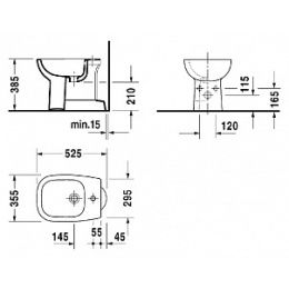 Биде напольное Duravit D-Code 22371000002, белый