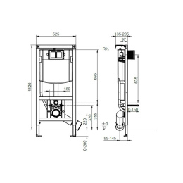 Villeroy&Boch ViConnect 92242700 Инсталляция для унитаза, двойной смыв