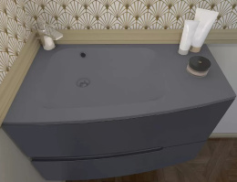 Стеклянная раковина Jacob Delafon Nona EB1884RU-DE4 матовый серый, 80 см