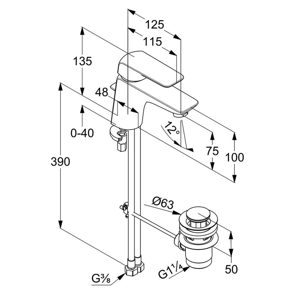 Фото Смеситель для раковины Kludi Ameo (410290575) хром