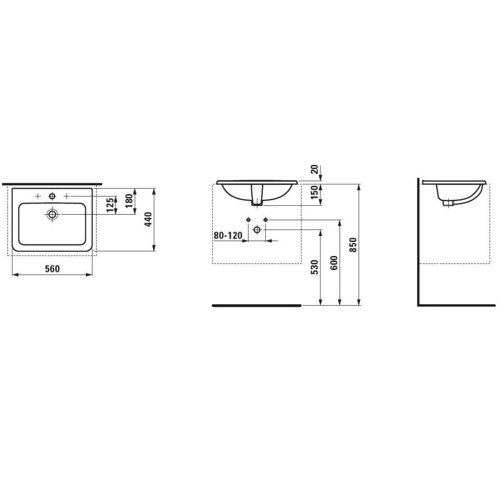 Раковина Laufen Pro S 8139610001041 (8.1396.1.000.104.1)