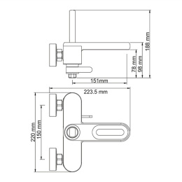 Фото Смеситель для ванны и душа WasserKRAFT Kammel 1801